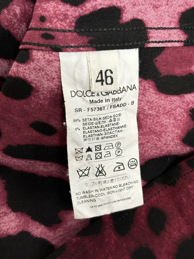 2010s Dolce & Gabbana Fuchsia Purple Silk Leopard Print Shirt - Image 9