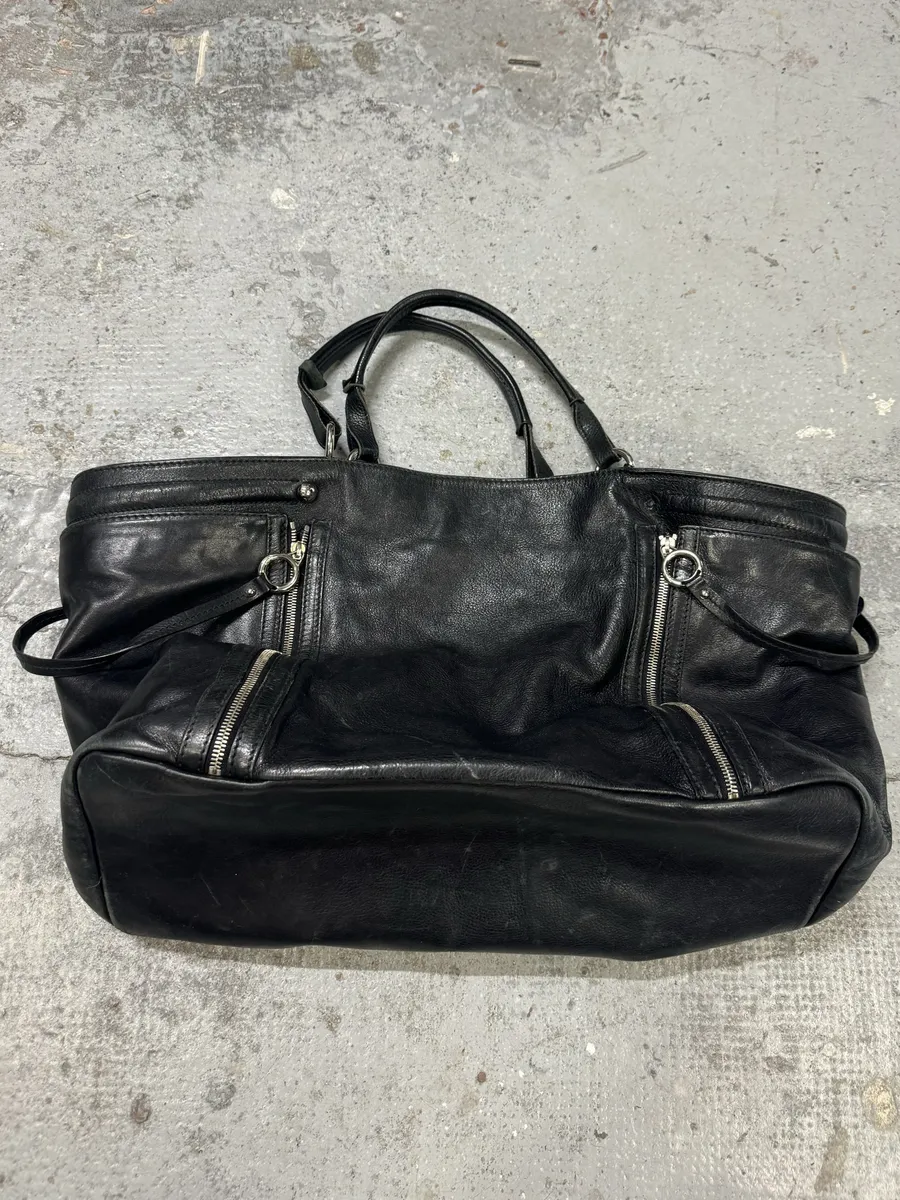 2010s Dolce & Gabbana Gaia Black Multi Zips Handle Leather Bag - Image 9