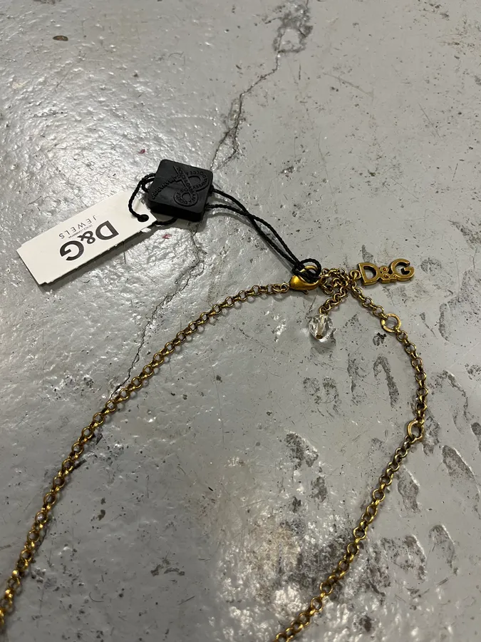 2010s Dolce & Gabbana Gold Metal Multi-Charm Necklace - Image 4