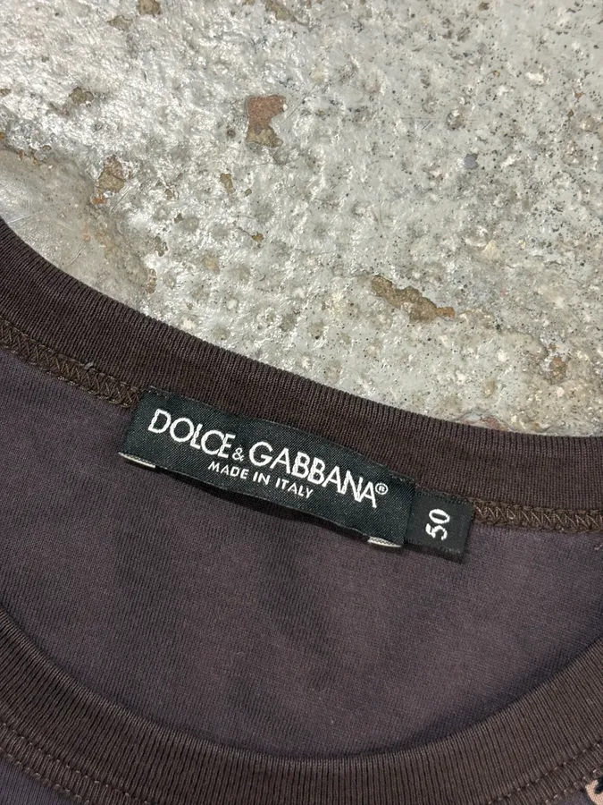 2010s Dolce & Gabbana Grey Baroque Angels T-Shirt - Image 7