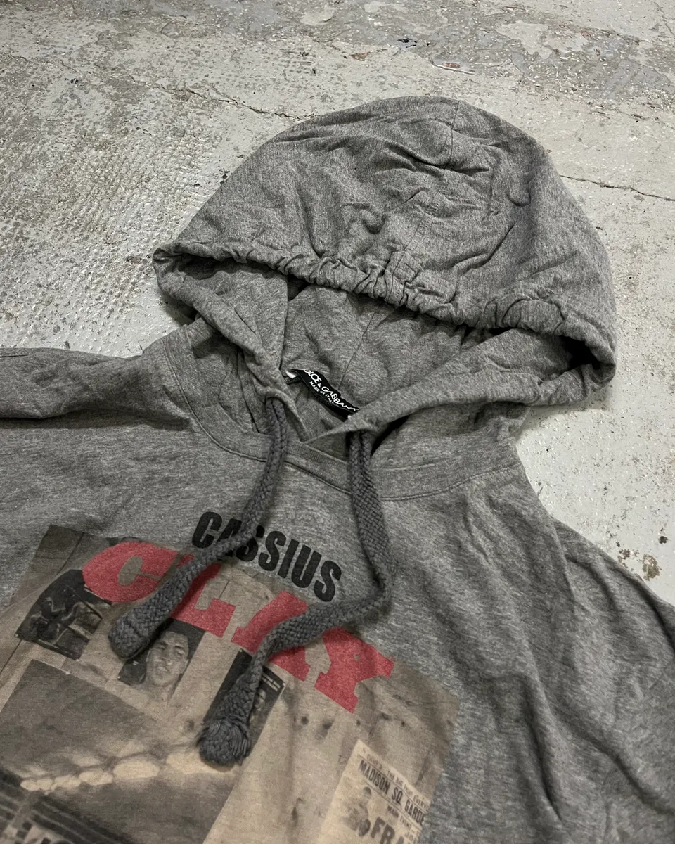 2010s Dolce & Gabbana Grey Muhammad Ali Graphic Hoodie T-Shirt - Image 5