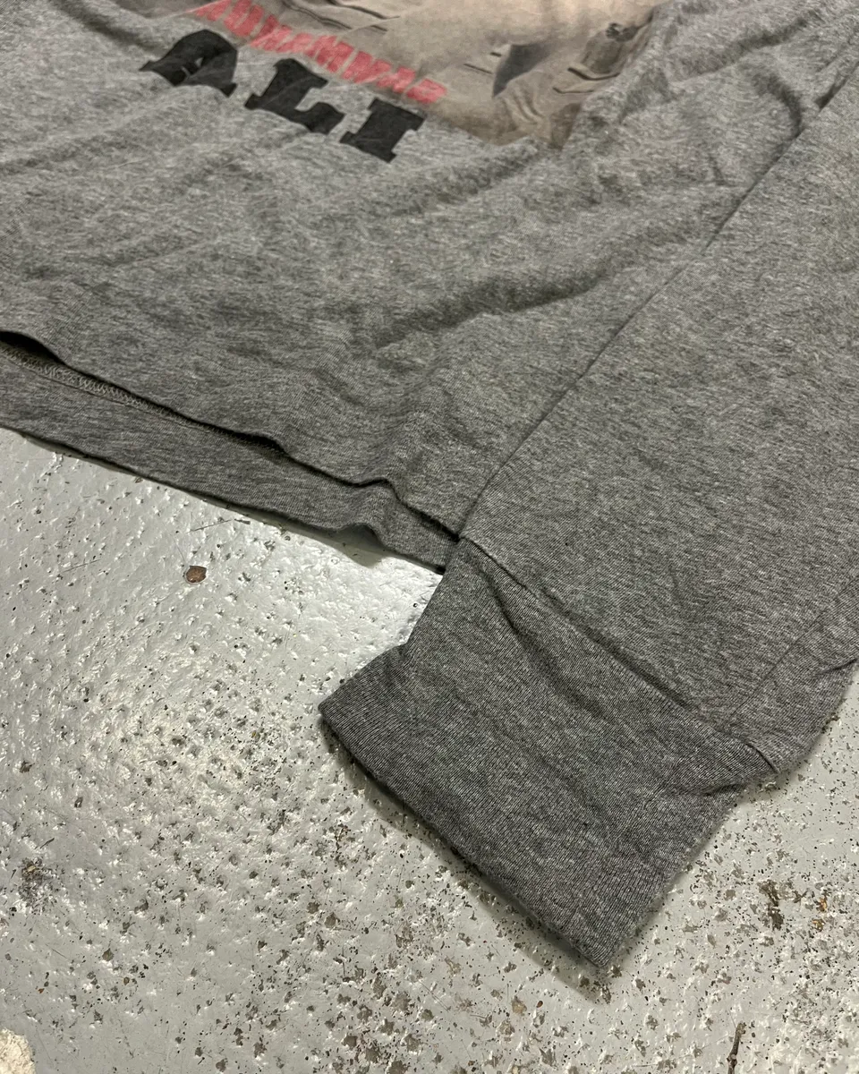 2010s Dolce & Gabbana Grey Muhammad Ali Graphic Hoodie T-Shirt - Image 7