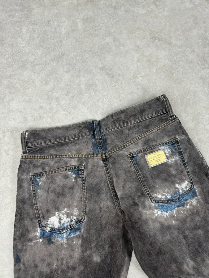 2010s Dolce & Gabbana Grey Smoked Hybrid Denim Jeans - Image 7
