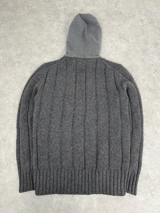 2010s Dolce & Gabbana Grey Wool Zip-up Hoodie - Image 7