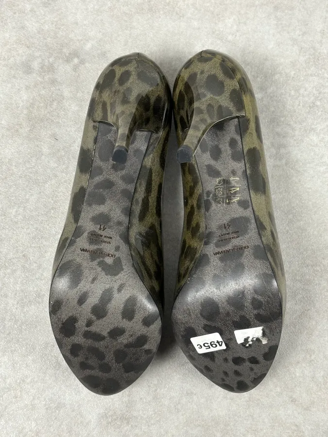 2010s Dolce & Gabbana Khaki & Black Leopard Heels - Image 11