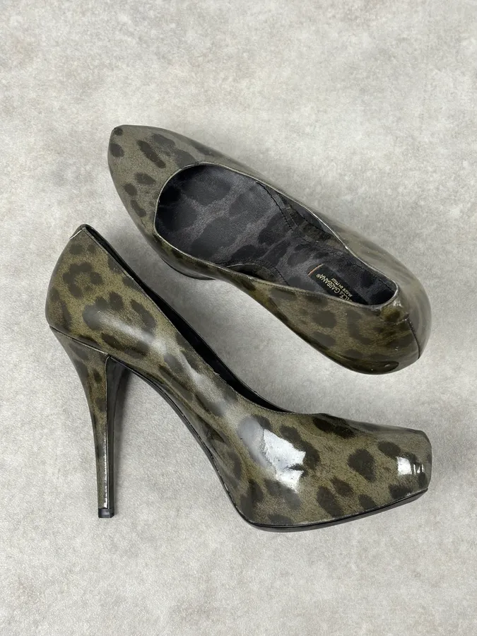 2010s Dolce & Gabbana Khaki & Black Leopard Heels - Image 9