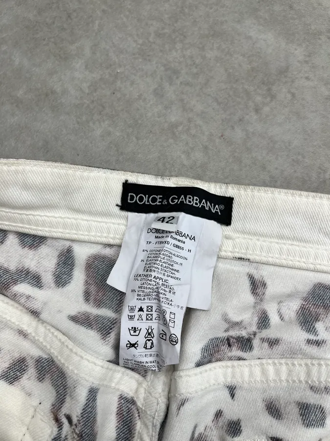 2010s Dolce & Gabbana Leopard Beige Skinny Jeans - Image 12