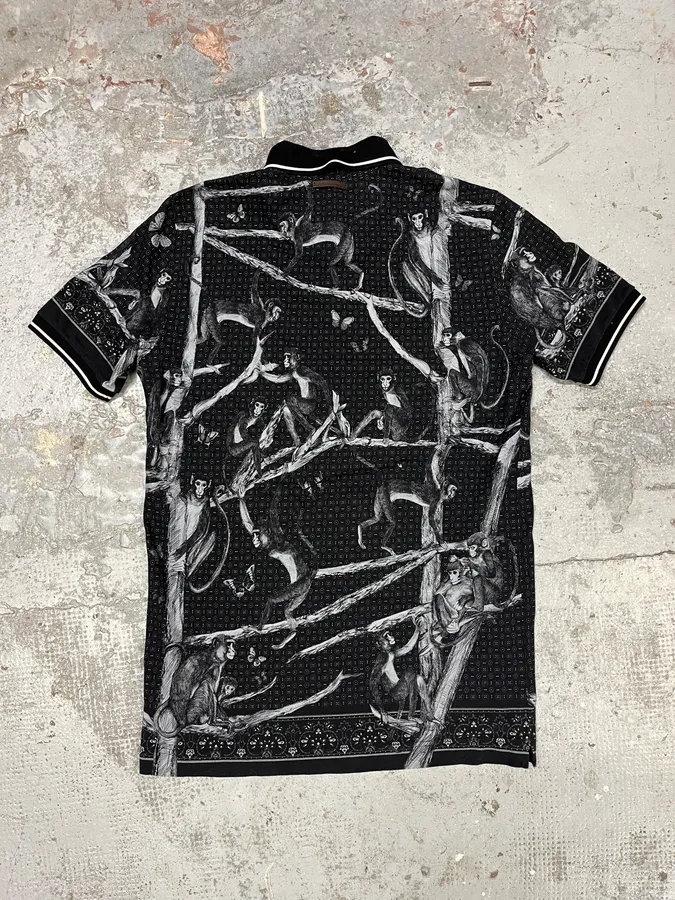 2010s Dolce & Gabbana Monkey Tree Black Polo - Image 9