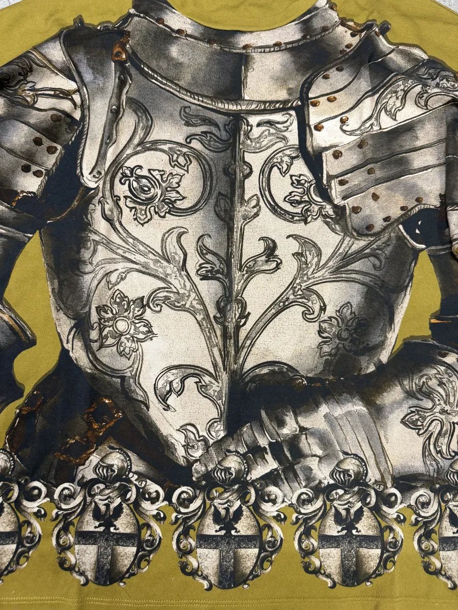 2010s Dolce & Gabbana Mustard Knight Armure T-Shirt - Image 7