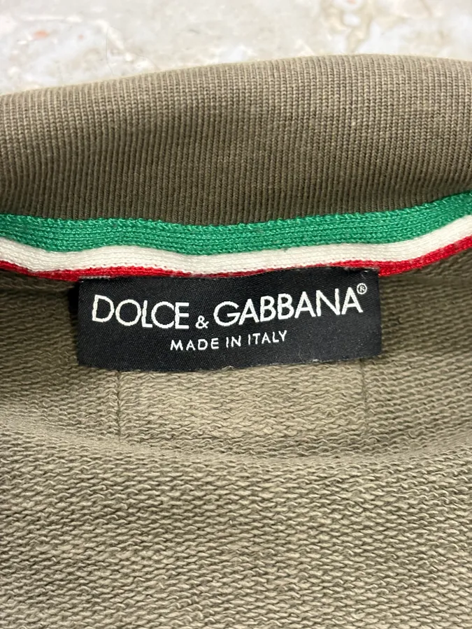 2010s Dolce & Gabbana Olive Army Zip-up Sweater - Image 11
