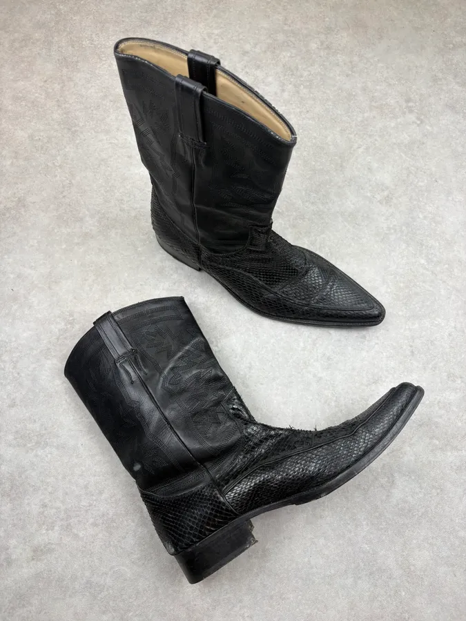 2010s Dolce & Gabbana Python Leather Santiags Boots - Image 5