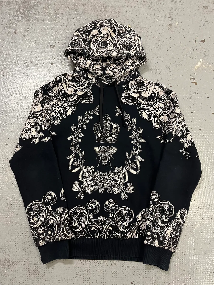 2010s Dolce & Gabbana Queen of Bees Baroque Black Hoodie - Image 4