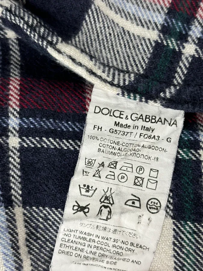 2010s Dolce & Gabbana Red Black White Checkered Sicilian Shirt - Image 12