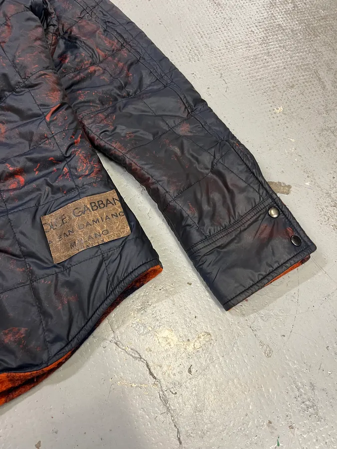 2010s Dolce & Gabbana Reversible Orange & Black Tartan Jacket - Image 14