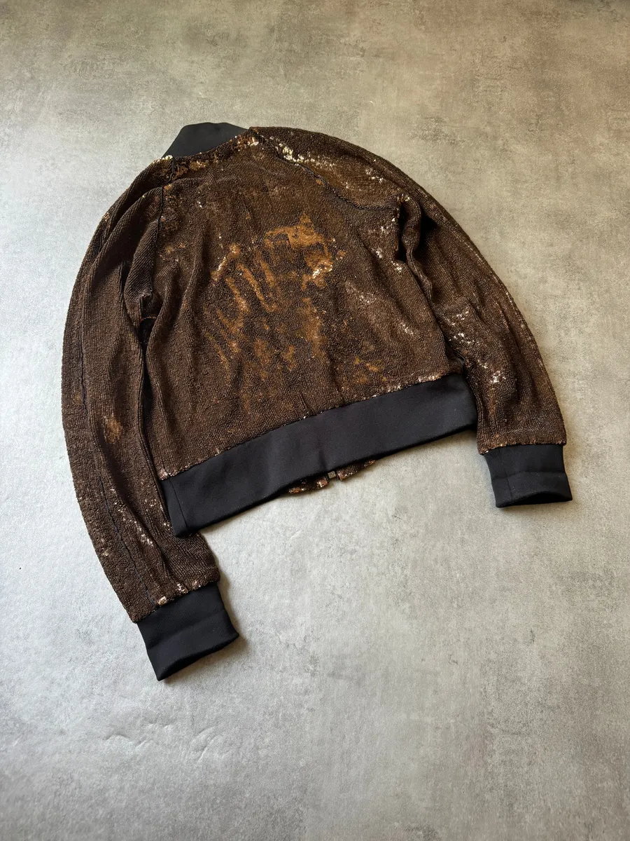 2010s Dolce & Gabbana Sequin Brown Jacket - Image 10
