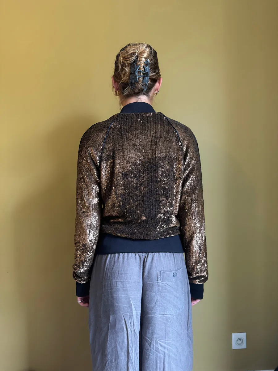 2010s Dolce & Gabbana Sequin Brown Jacket - Image 5