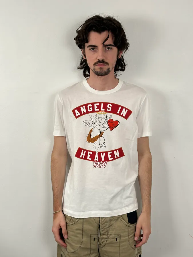 2010s Dolce & Gabbana White Angels In Heaven T-Shirt - Image 2