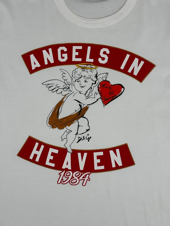 2010s Dolce & Gabbana White Angels In Heaven T-Shirt - Image 7
