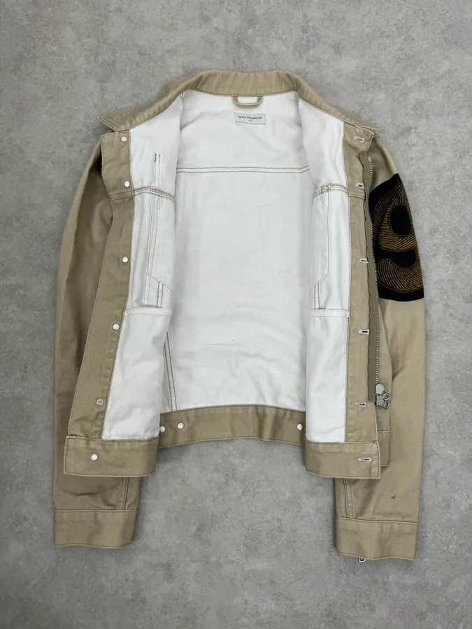 SS2014 Dries Van Noten Beige Denim Jacket - Image 10