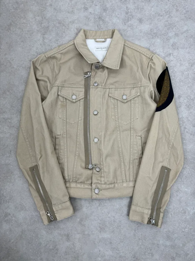 SS2014 Dries Van Noten Beige Denim Jacket - Image 4