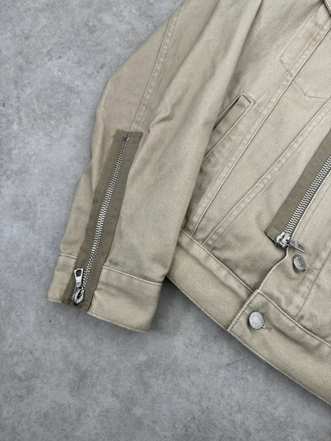 SS2014 Dries Van Noten Beige Denim Jacket - Image 6