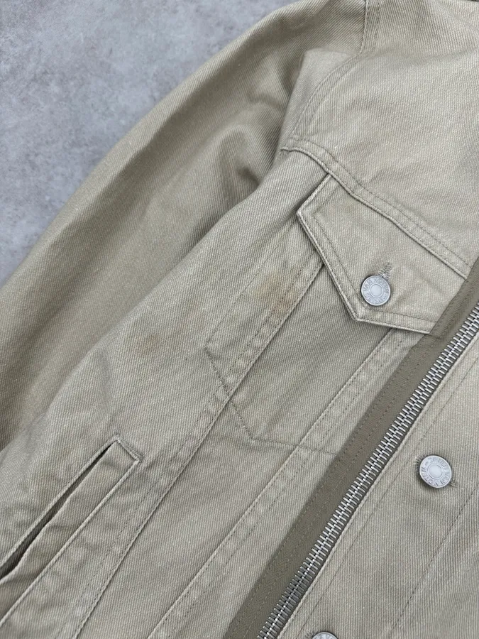 SS2014 Dries Van Noten Beige Denim Jacket - Image 8