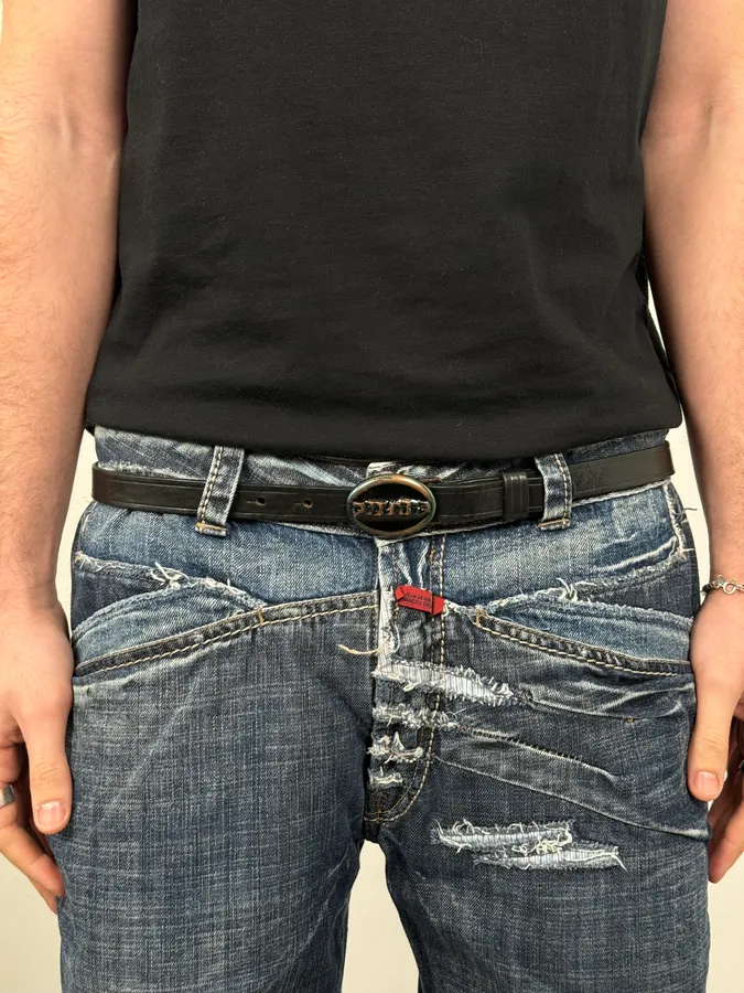 2010s Dsquared2 Black Signature Leather Belt - Image 2