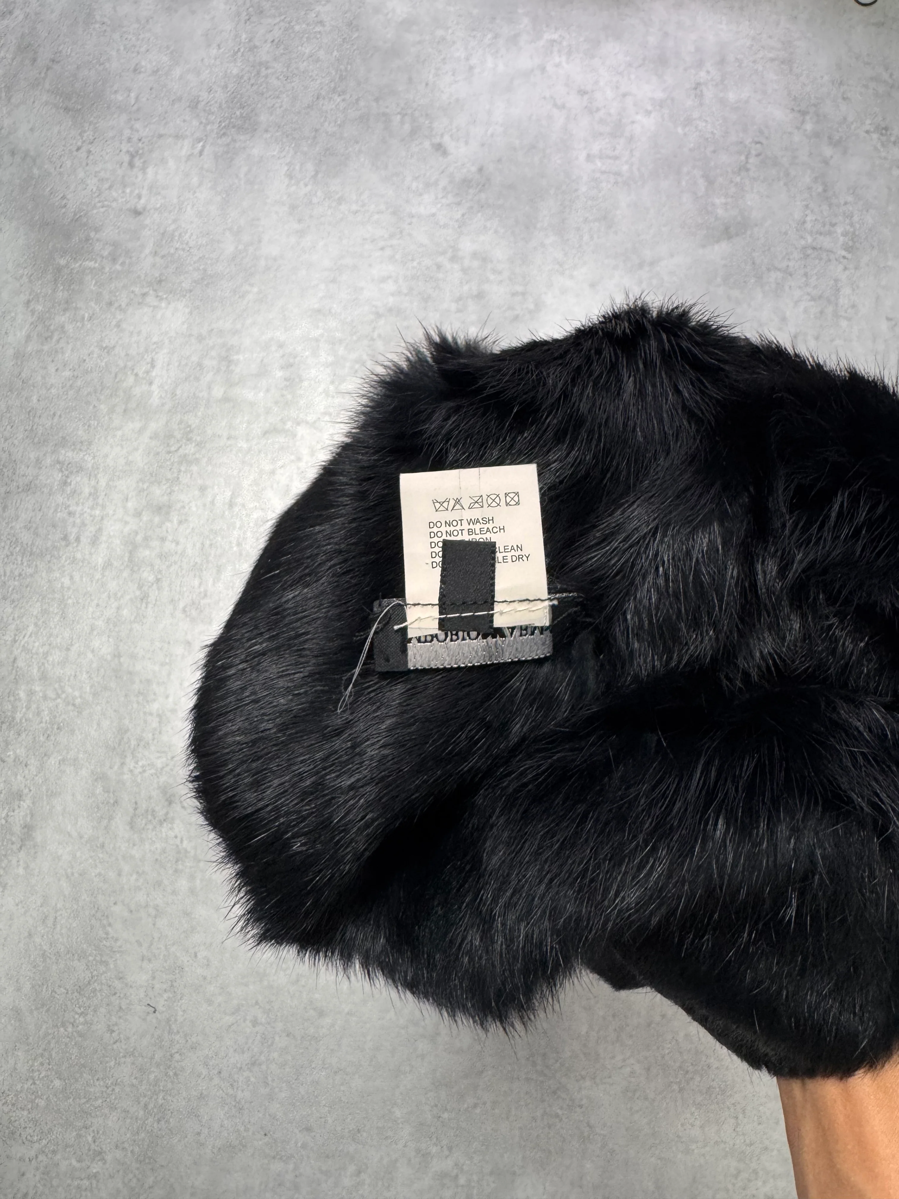 2010s Emporio Armani Black Rabbit Fur Chapka - Image 8