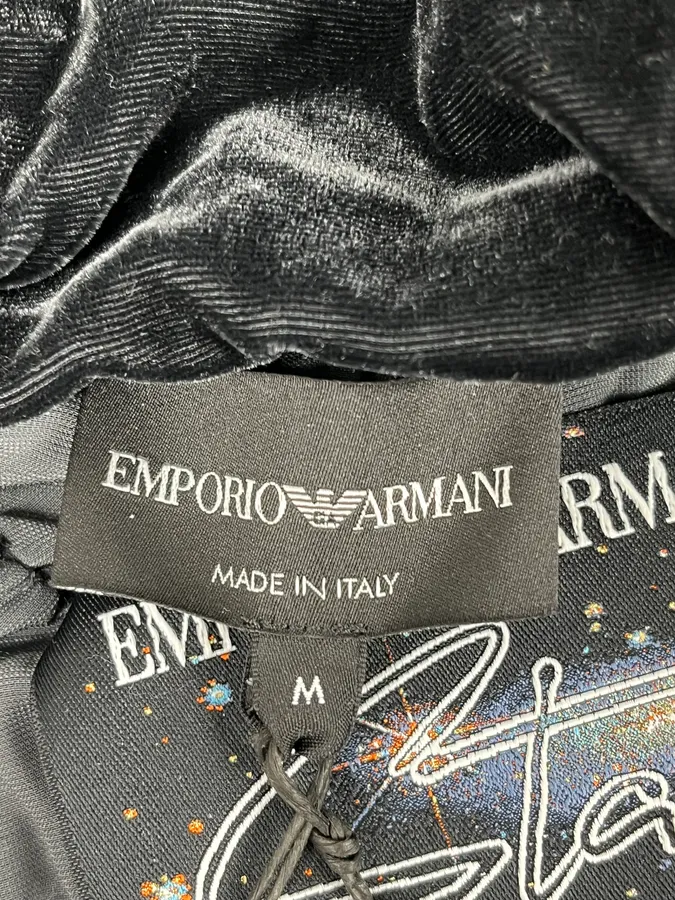 2010s Emporio Armani Black Wool Relief Hooded Jacket - Image 10
