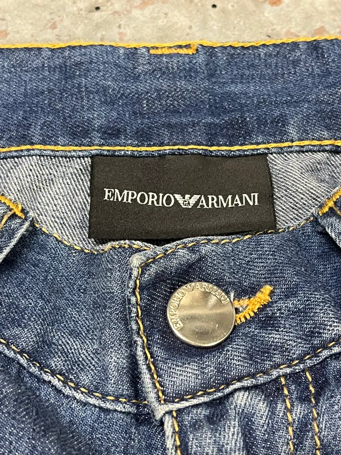 2010s Emporio Armani Blue Flared Denim Jeans - Image 4