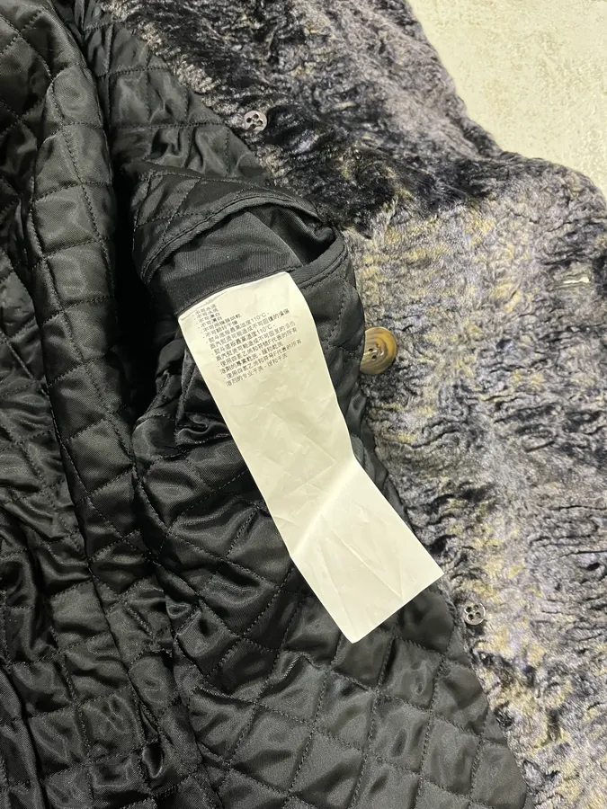 2010s Emporio Armani Iridescent Faux Fur Collar Grey Coat - Image 12