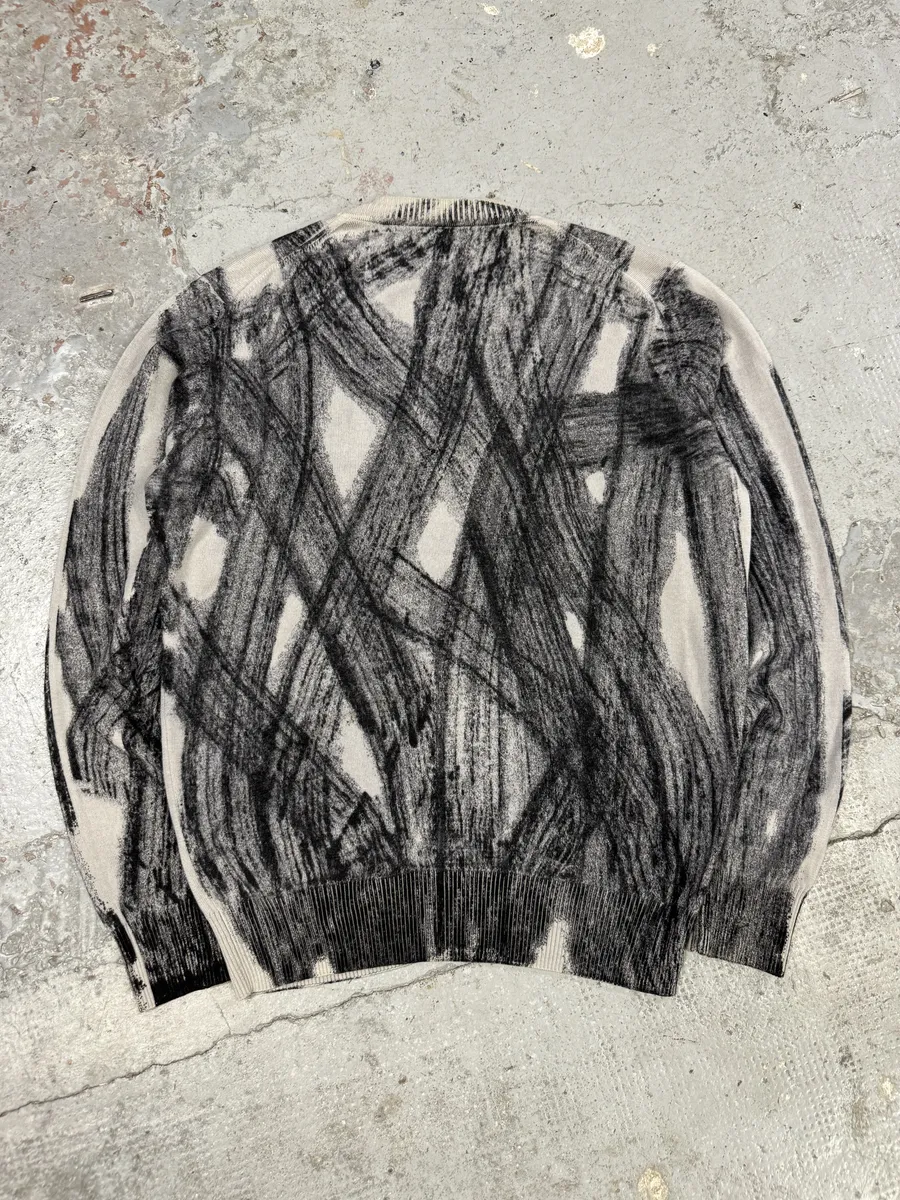 2010s Emporio Armani Wheel Paint Cardigan Sweater - Image 4