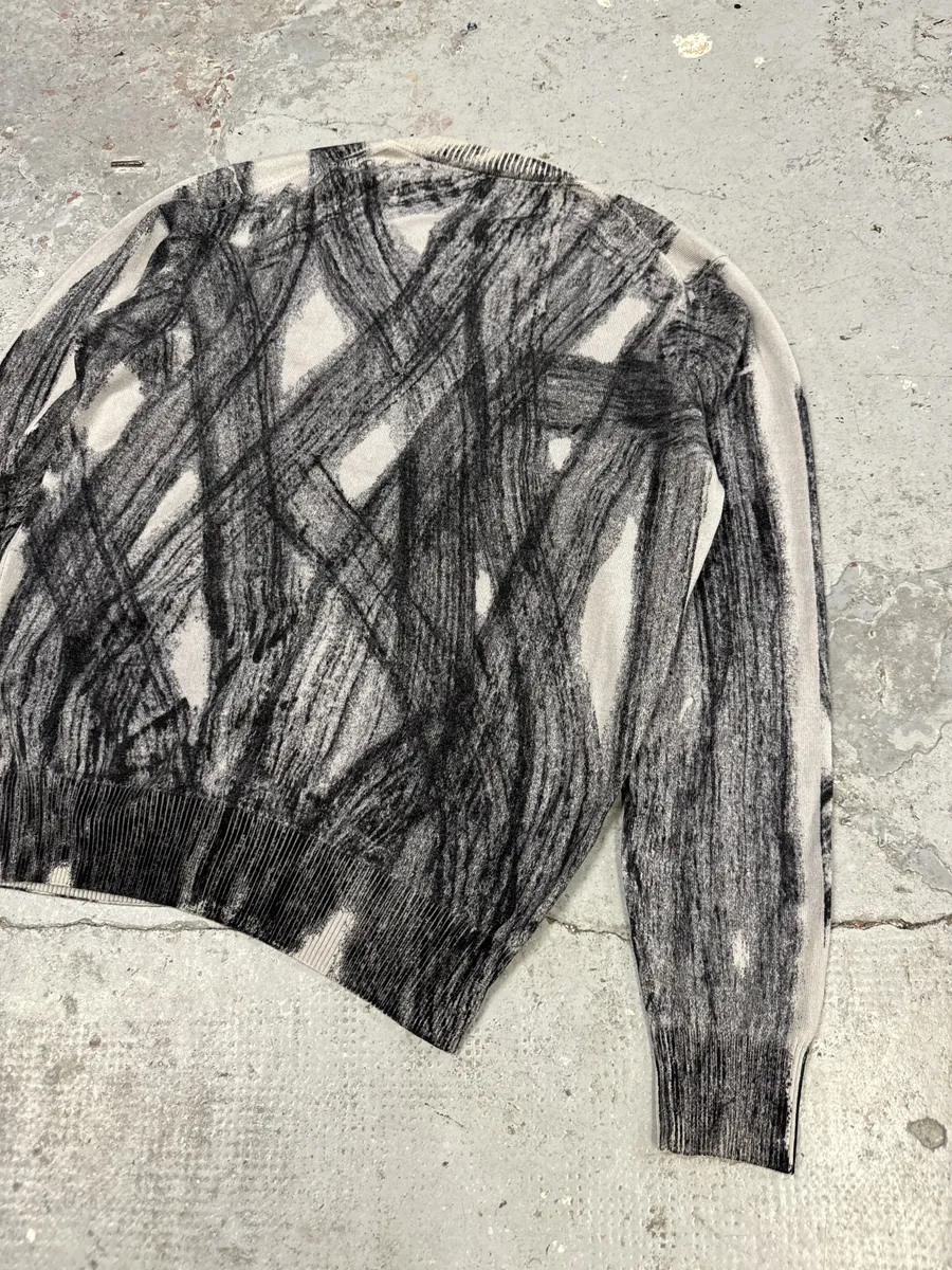 2010s Emporio Armani Wheel Paint Cardigan Sweater - Image 6