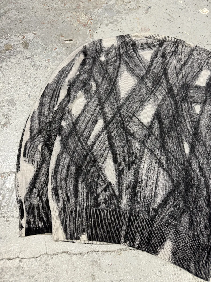 2010s Emporio Armani Wheel Paint Cardigan Sweater - Image 7