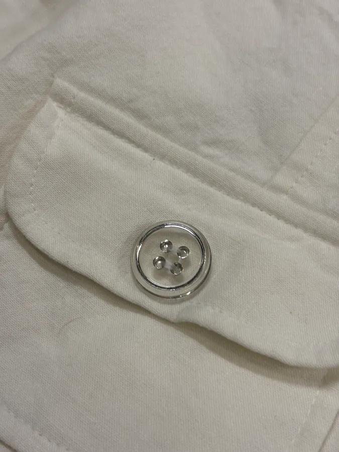 2010s Emporio Armani White Buttoned Multi-Pocket Blazer Jacket - Image 9
