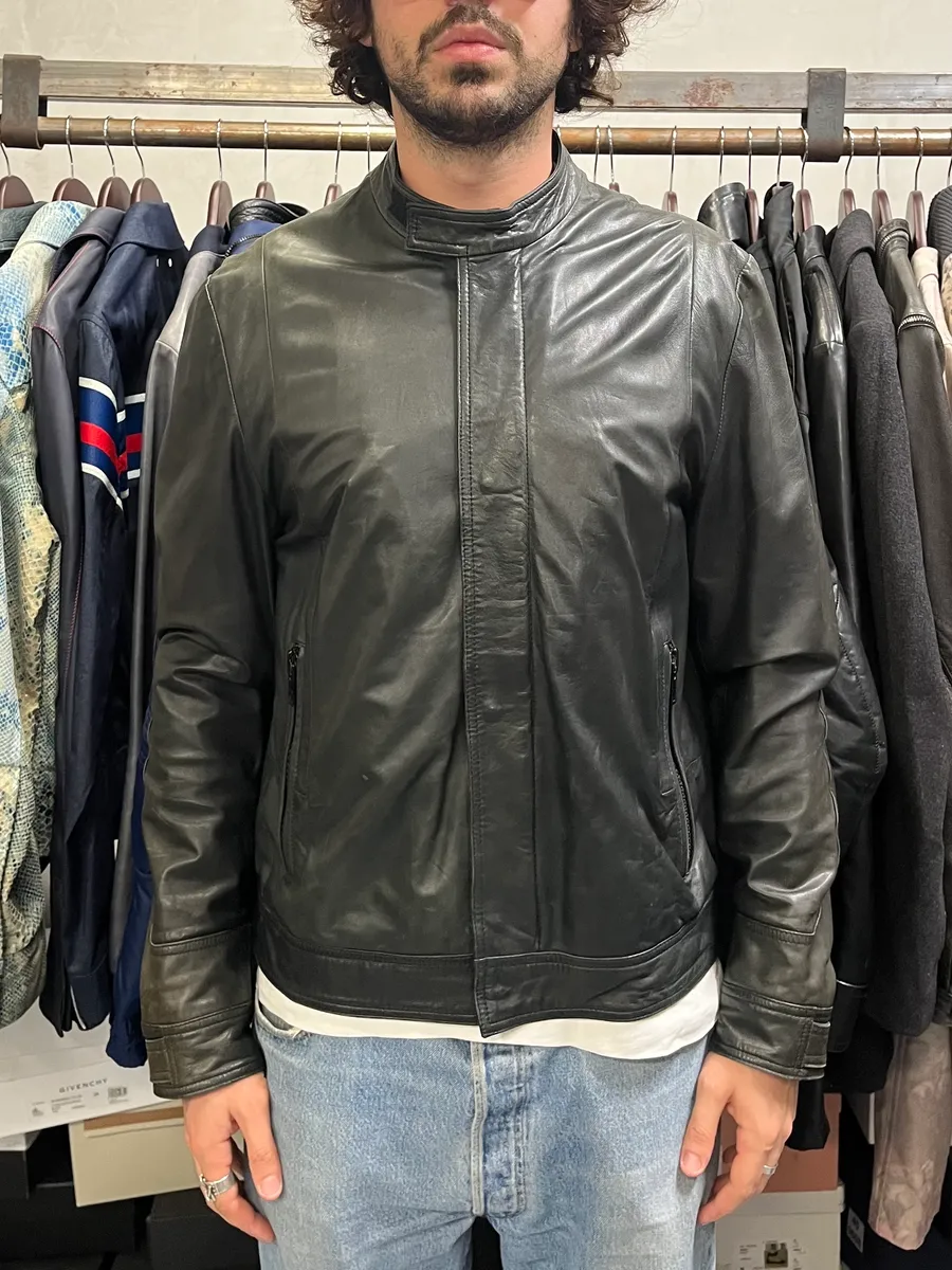2010s Givenchy Black Eroded Leather Jacket by Riccardo Tisci - Image 2