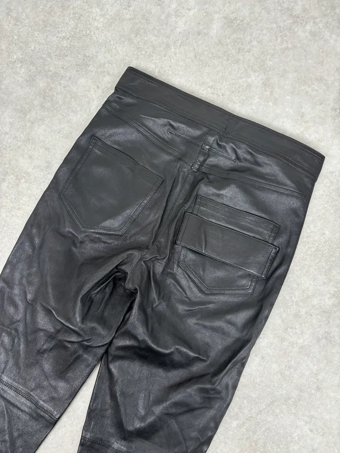 2010s Givenchy Black Leather Multi-Zip Skinny Pants - Image 8