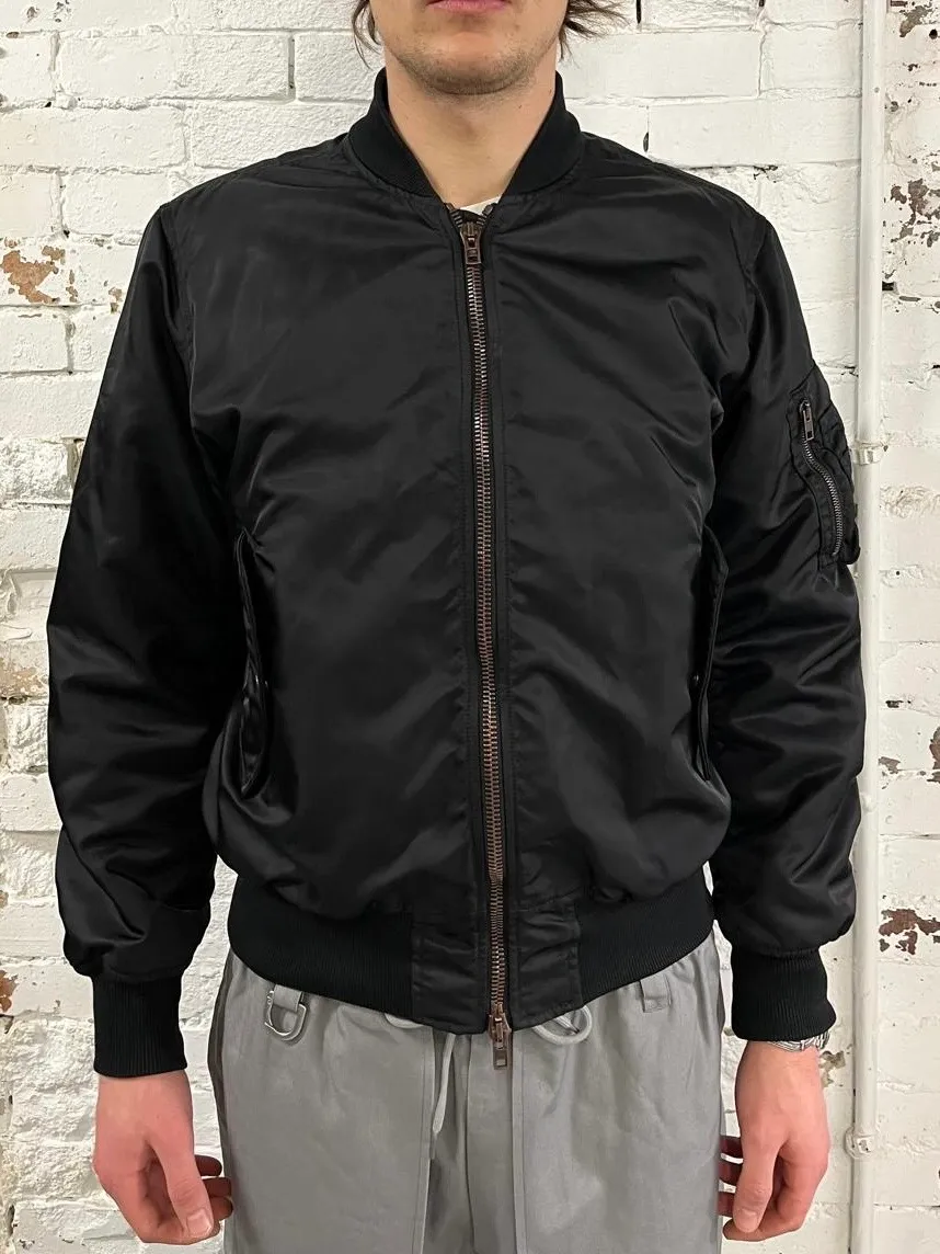 2010s Givenchy Black Nylon Bomber Cargo Pocket Jacket - Image 2