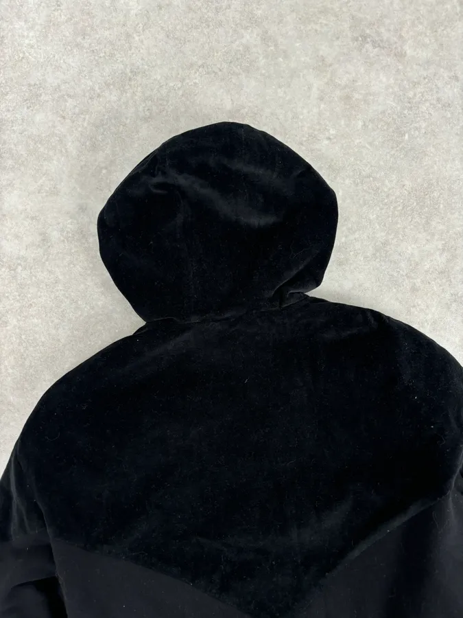 2010s Givenchy Black Premium Velvet Hybrid Hooded Jacket - Image 6