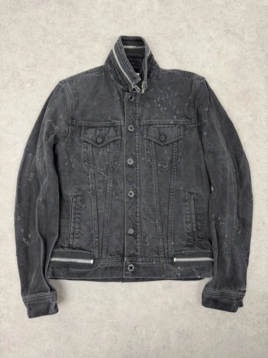 2010s Givenchy Grey Distressed Denim Jacket