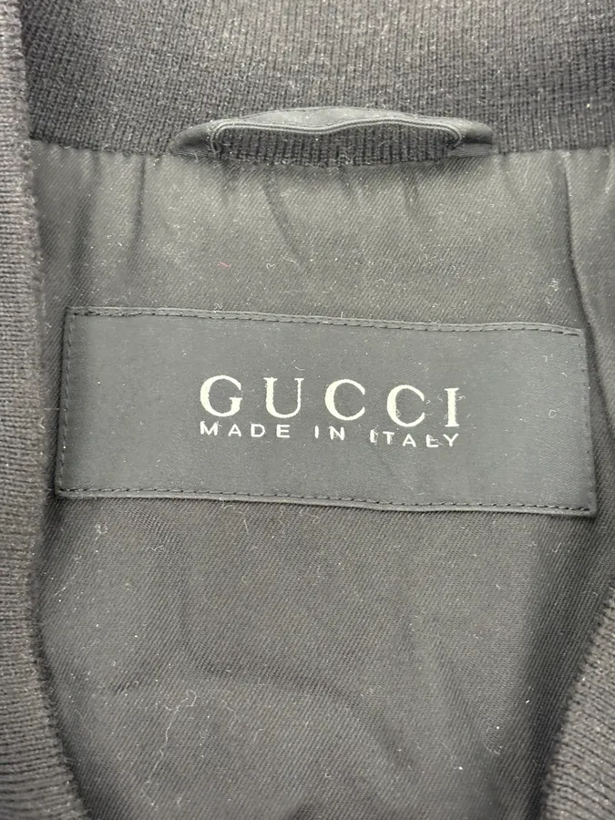 2010s Gucci Black Leather & Nylon Bomber Jacket - Image 10