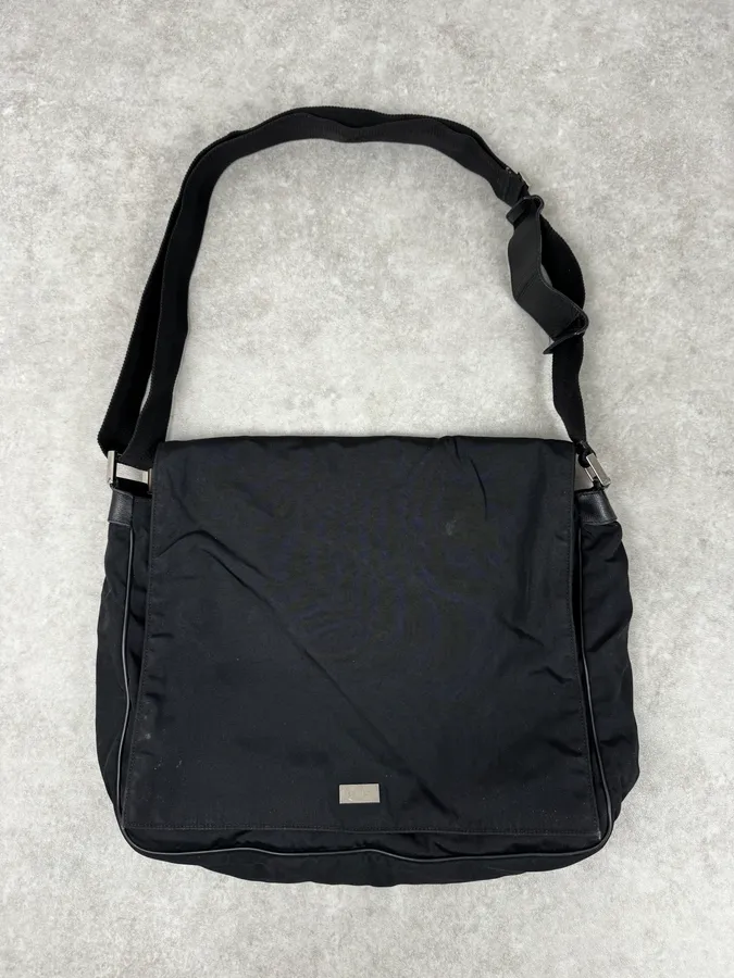 2010s Gucci Black Nylon Shoulder Bag