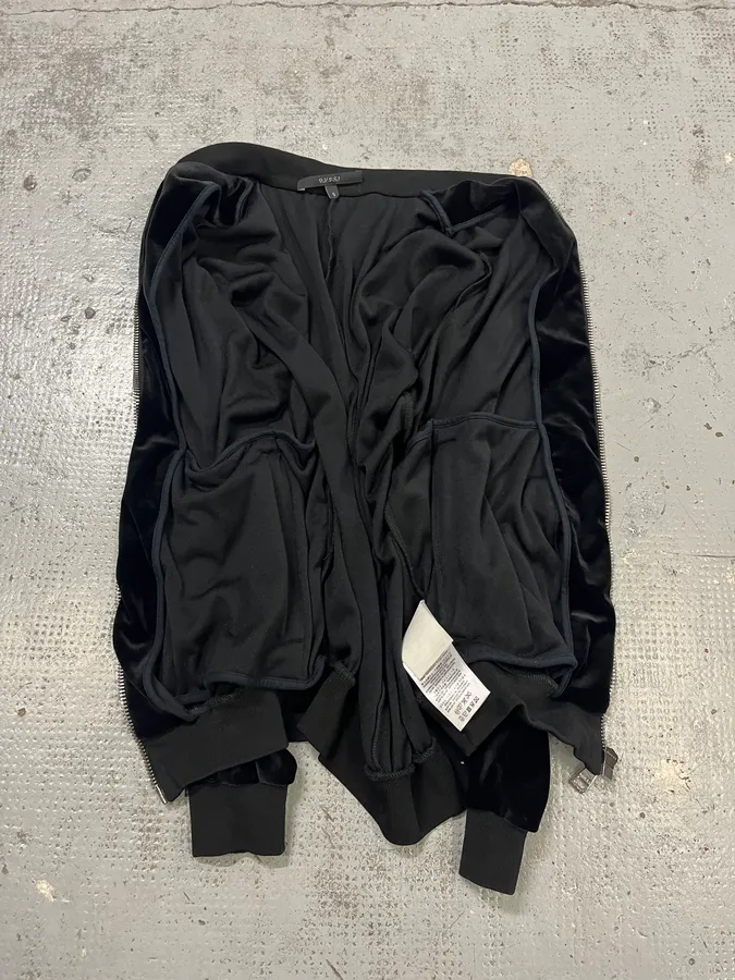2010s Gucci Black Velvet Bomber Jacket - Image 7