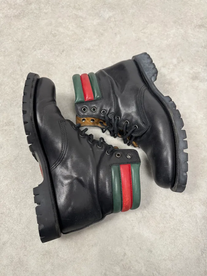2010s Gucci Italian Black Premium Leather Boots - Image 3