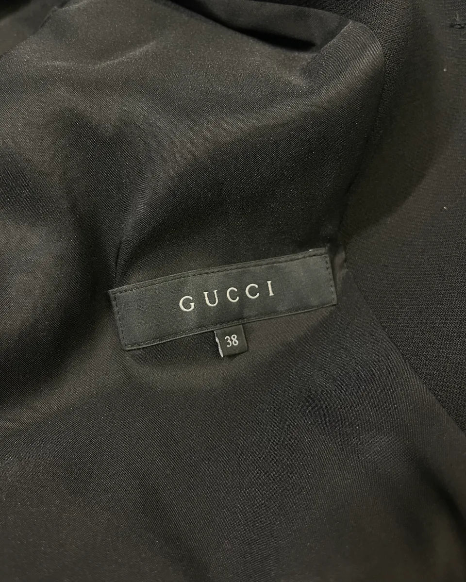 2010s Gucci Leopard Collar Black Wool Jacket - Image 10
