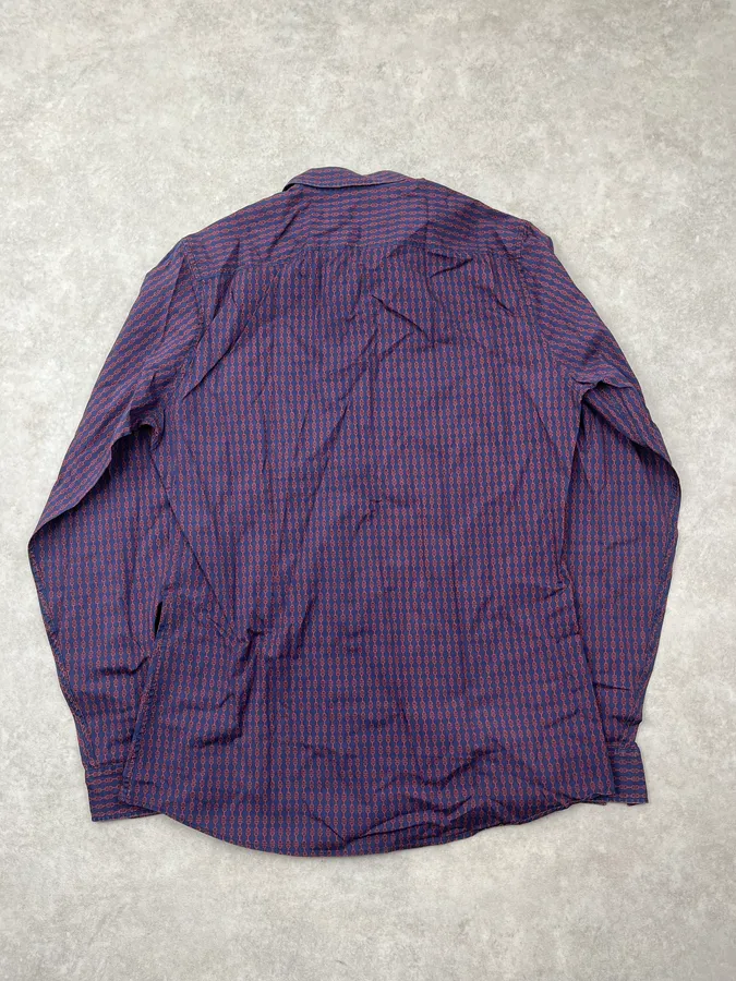 2010s Gucci Red & Navy Chain Link Shirt - Image 5
