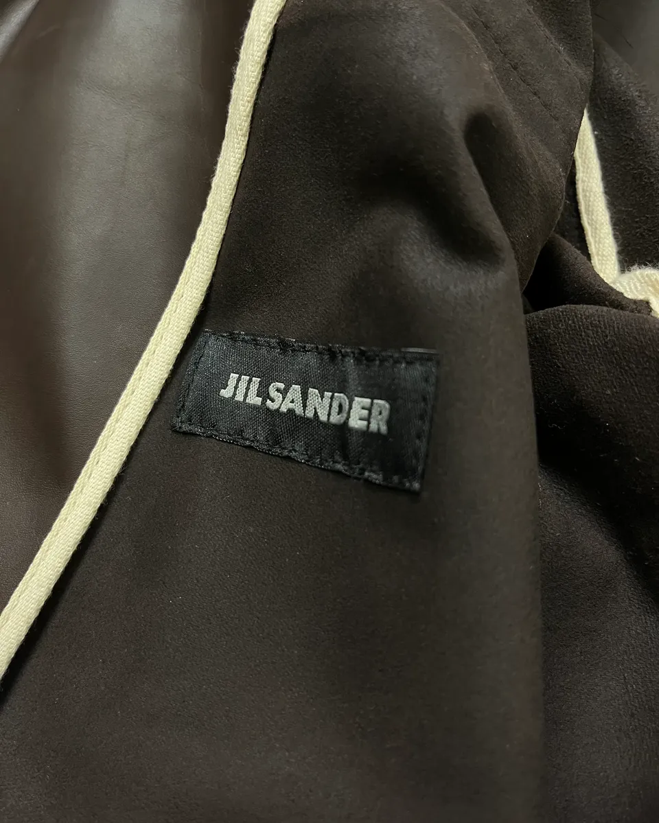 2010s Jil Sander Brown Leather Minimalist Jacket - Image 9