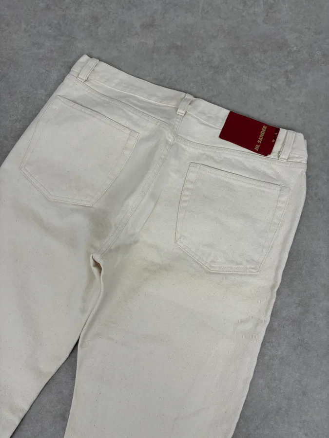 2010s Jil Sander Creamy Beige Straight Denim Jeans - Image 7