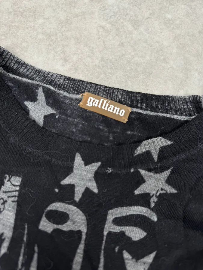 2010s John Galliano Black & Grey Abstract USA Sweater - Image 6