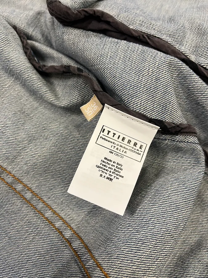 2010s John Galliano Blue Gazette Gothic Script Denim Jacket - Image 11